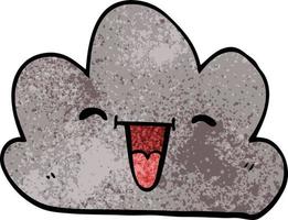 cartoon doodle happy grey cloud vector