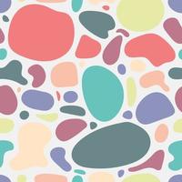 Abstract organic random shapes pebble stone pastel color seamless pattern on white background vector