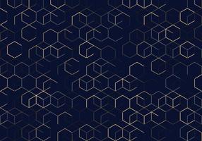 Abstract 3D hexagons dimension pattern on dark blue background texture vector