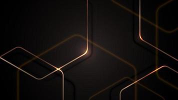 fondo premium negro abstracto con elementos de hexágonos geométricos dorados y estilo de lujo con efecto de iluminación vector