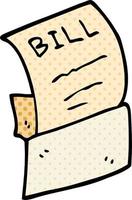 cartoon doodle bill in envelope vector