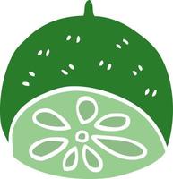 cartoon doodle lime fruit vector