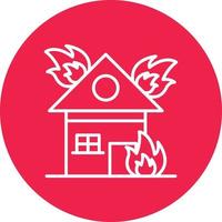 House On Fire Line Circle Multicolor vector