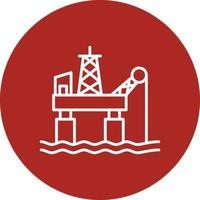 Oil Platform Line Circle Multicolor vector