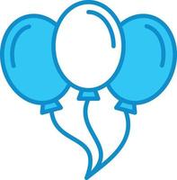 Balloons Line Filled Blue vector