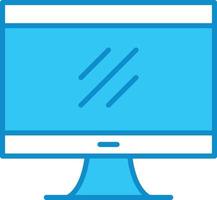 Monitor Line Filled Blue vector