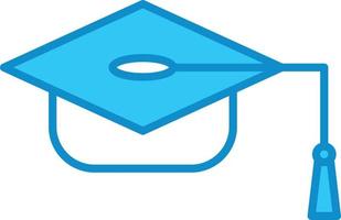 Education Cap Line Filled Blue vector