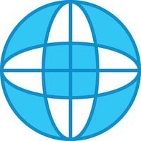 World Line Filled Blue vector