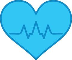 Medical Heart Line Filled Blue vector