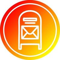 mail box circular in hot gradient spectrum vector