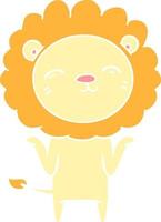 flat color style cartoon lion vector