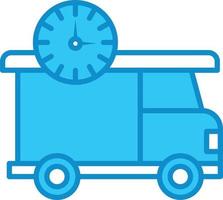 On Time Delivery Line Filled Blue vector