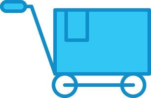Shopping Cart Line Filled Blue vector