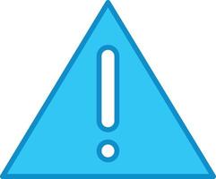 Warning Sign Line Filled Blue vector