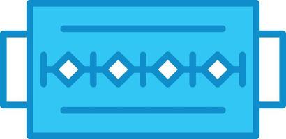 Razor Blade Line Filled Blue vector