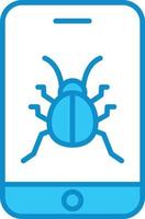 Mobile Virus Line Filled Blue vector