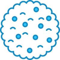 Biscuit Line Filled Blue vector