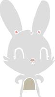 cute flat color style cartoon rabbit vector