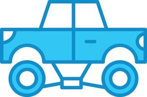 Monster Truck Line Filled Blue vector