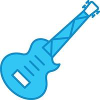 Electric Guitar Line Filled Blue vector