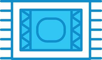 Prayer Rug Line Filled Blue vector