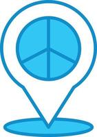 Peace Location Line Filled Blue vector