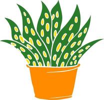 cartoon doodle house plant vector