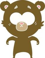 surprised bear flat color style cartoon vector