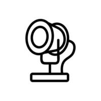 portable round spotlight icon vector outline illustration