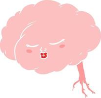 flat color style cartoon brain vector