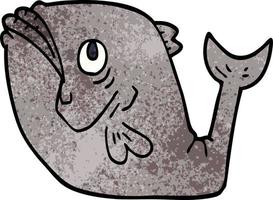 funny cartoon doodle fish vector