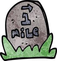 cartoon doodle mile marker vector