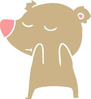 oso de dibujos animados de estilo de color plano feliz vector