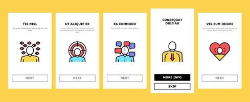 Psychological Problems Onboarding Icons Set Vector