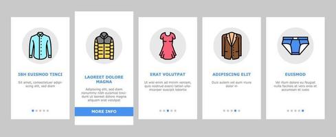Clothes And Wearing Accessories Onboarding Icons Set Vector