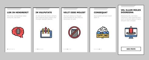 Digital Device Detox Onboarding Icons Set Vector