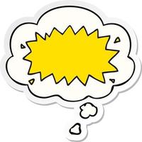 cartoon explosion symbol and thought bubble as a printed sticker vector