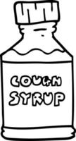 line drawing cartoon cough syrup vector