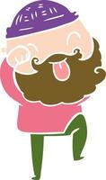 man with beard sticking out tongue vector