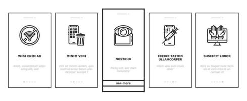 conjunto de iconos de incorporación de desintoxicación de dispositivos digitales vector