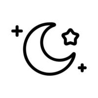 Moon and star icon vector. Isolated contour symbol illustration vector