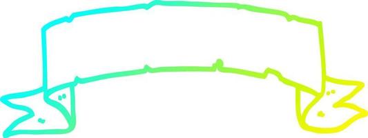 cold gradient line drawing cartoon scroll banner vector