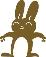 happy cartoon doodle rabbit vector