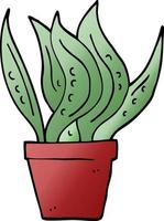 cartoon doodle house plant vector