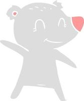 smiling bear pointing vector