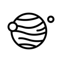 vector de icono de planeta y satélites. ilustración de símbolo de contorno aislado