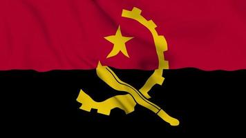 bandera realista de la república de angola. Bucle suave de video 4k sin problemas