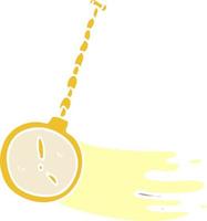 cartoon doodle swinging gold watch vector