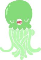 flat color style cartoon jellyfish vector