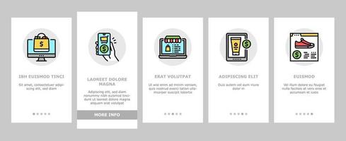 Shopping Online App Onboarding Icons Set Vector